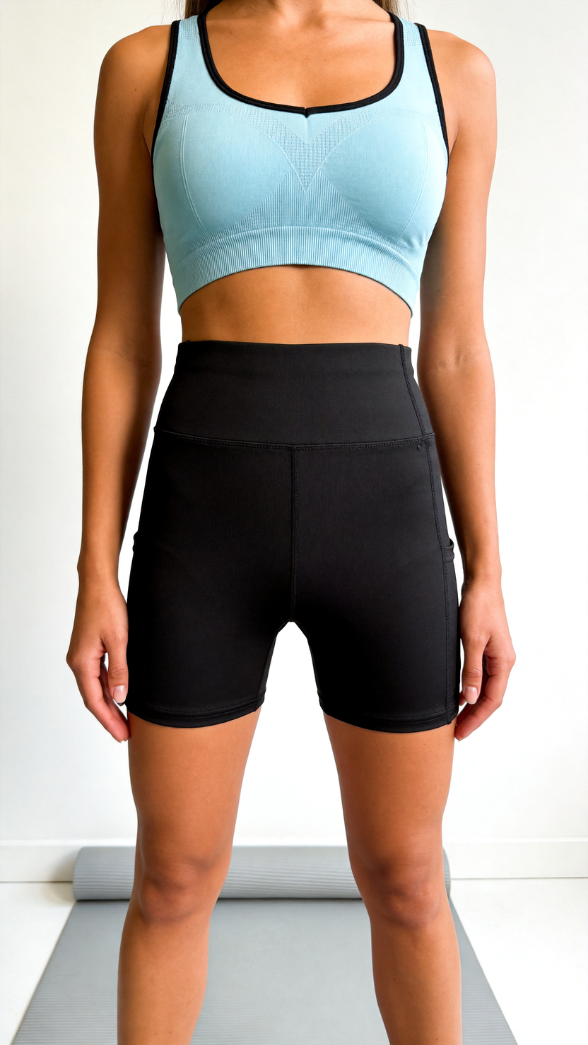 Seamless Racerback Yoga Sports Bra - Lake Blue