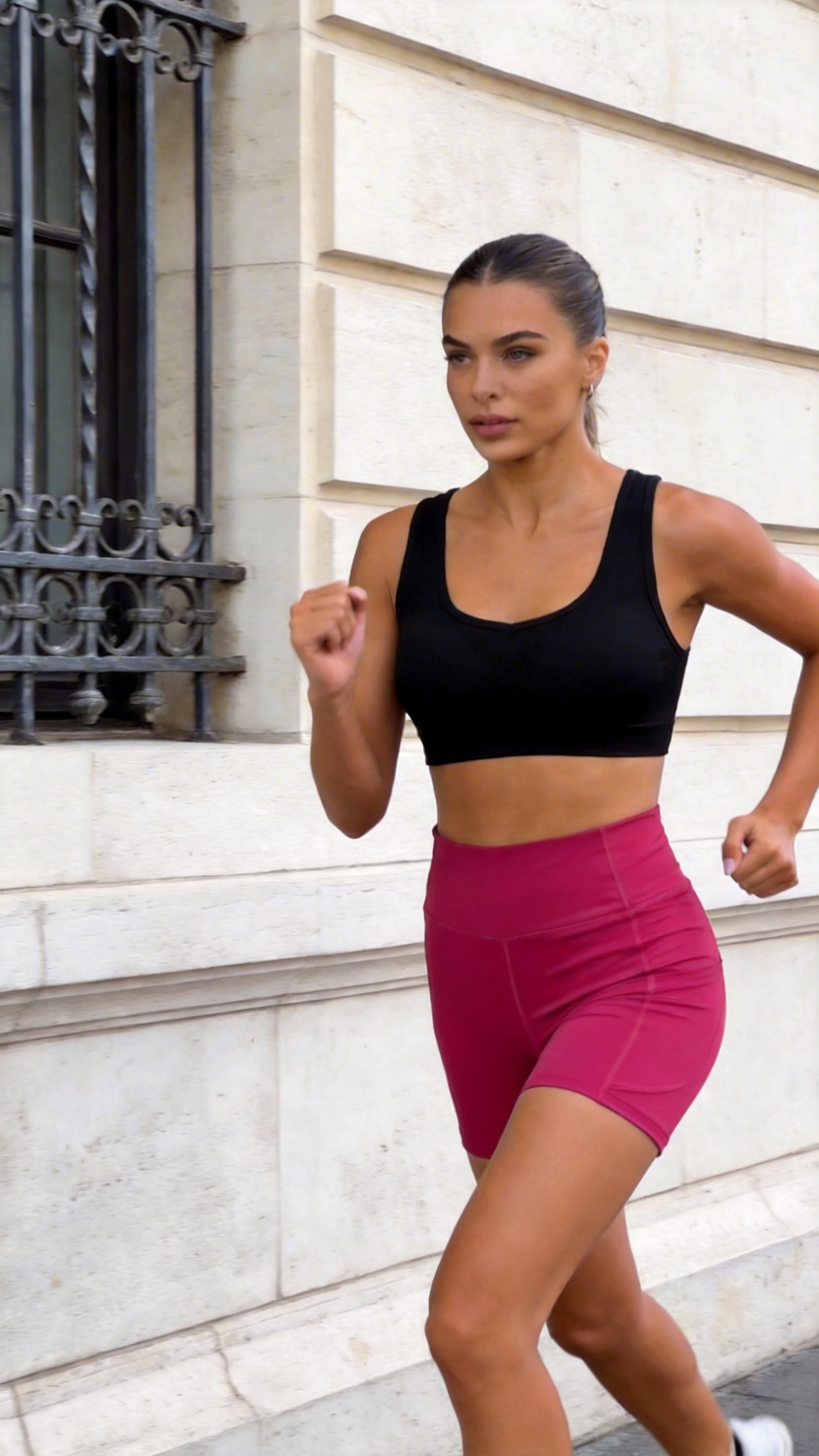 Seamless Racerback Yoga Sports Bra - Black