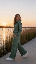 Sage Green Half-Zip Lounge Set